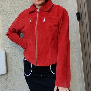 Red suede jacket